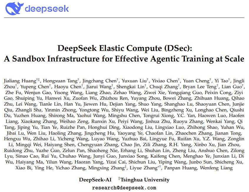 DeepSeek RL training infrastructure: 30,000 CPU cores, 3M sandboxes daily