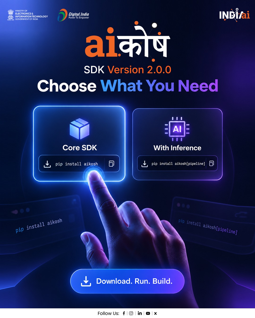 AIKosh setup options for AI assets and inference
