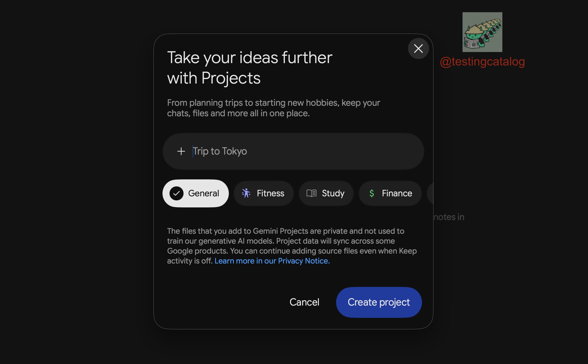 Google developing Superprojects for Gemini, replacing Notebook projects