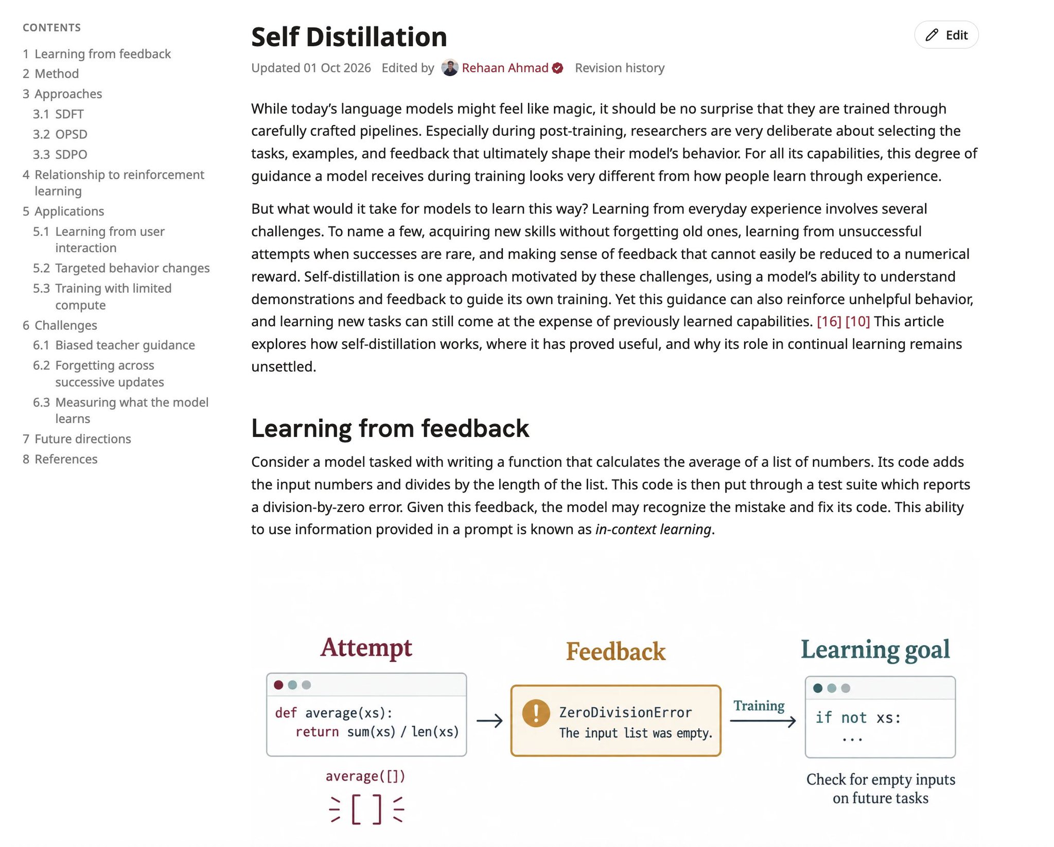 Wiki on self-distillation: how it works, when it fails