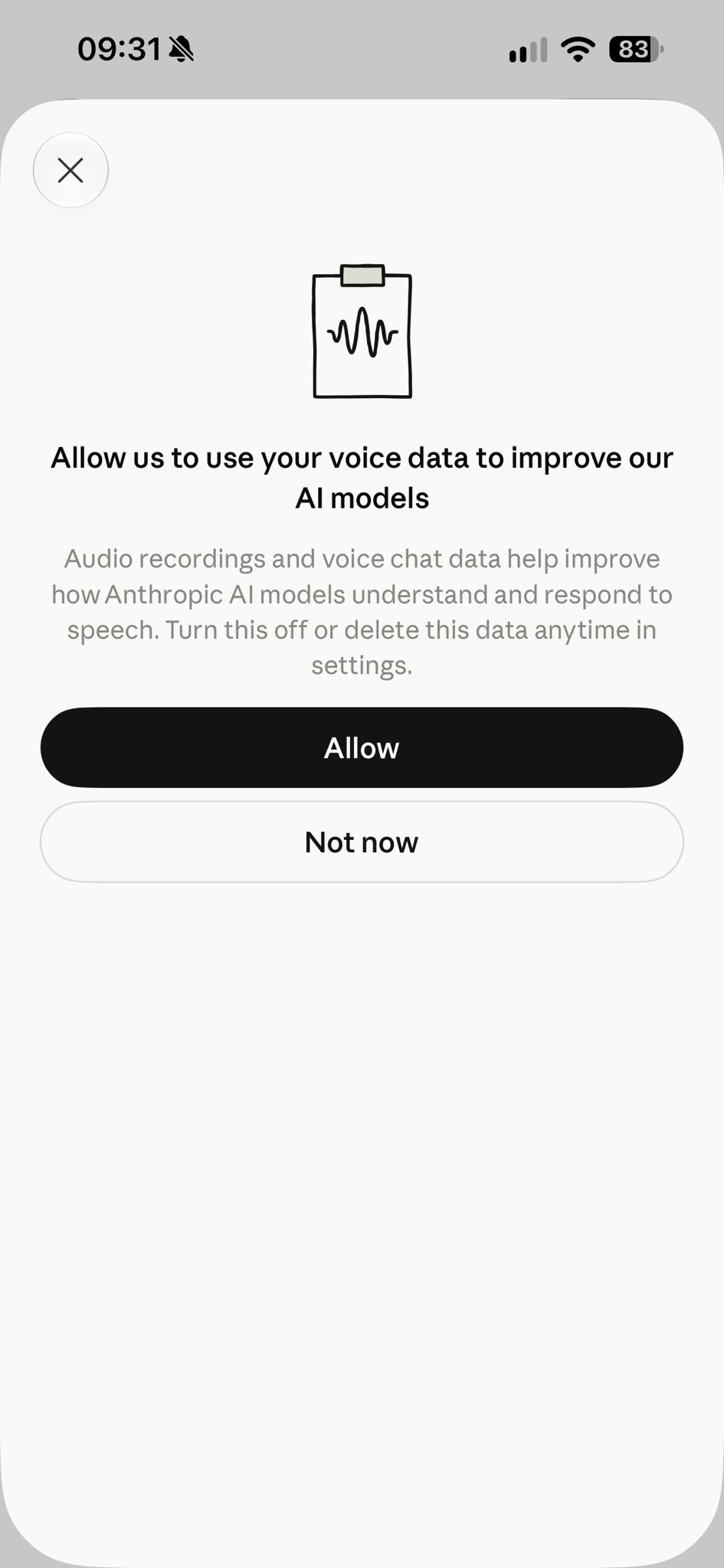 Anthropic asks users to share voice data for AI training