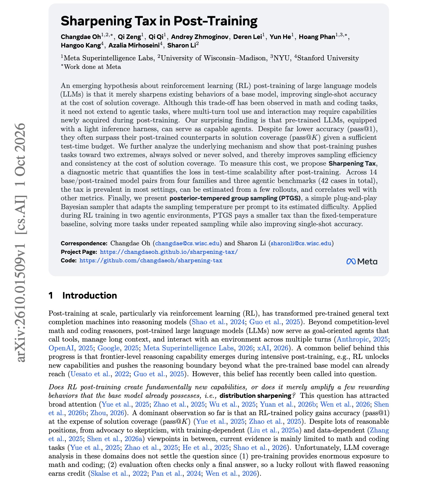 Meta paper: base models beat RL post-trained on agentic tasks