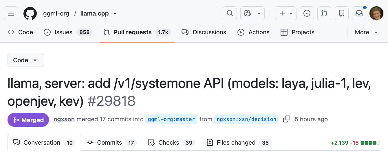 On-device decision models run locally with llama.cpp